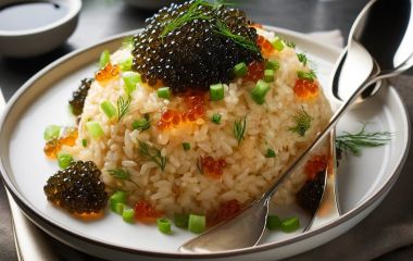 Смажений рис з ікрою осетра