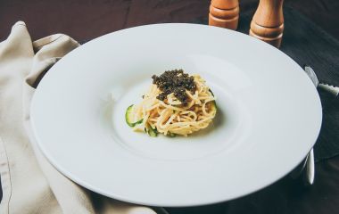 Паста с икрой осетра и сливками