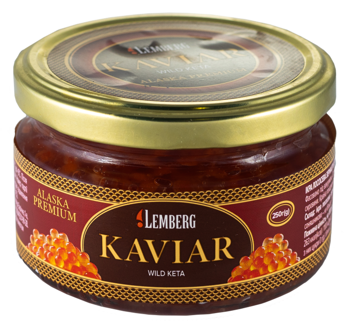 Набір ікри «Елітний улов» (Кета 250 г, Стерлядь 100 г) + Печінка тріски 120 г у подарунок